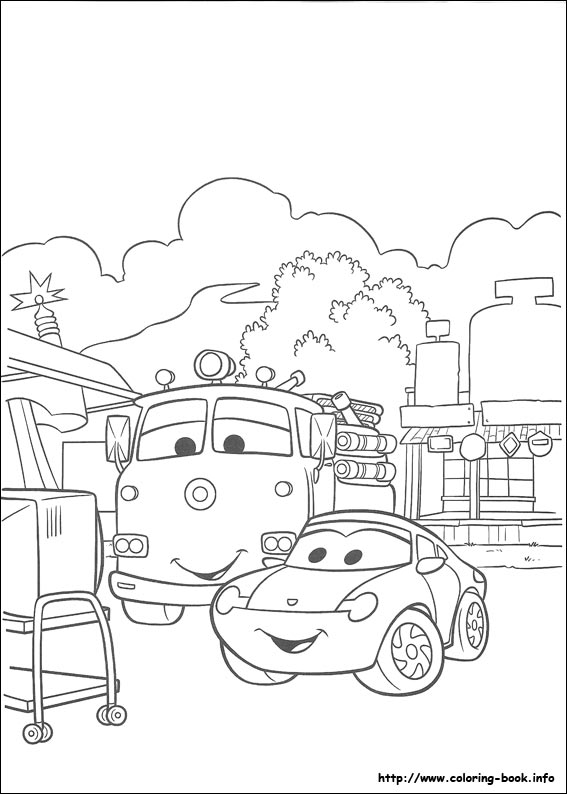 Plansa de colorat cu Cars pixar 232 149